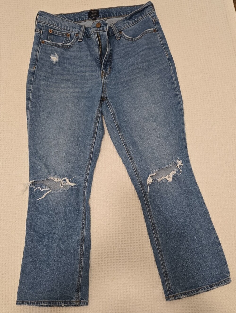 J. Crew Mid Rise Flare Crop Jeans